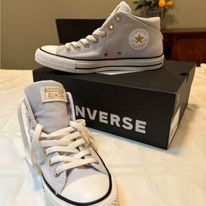 Converse Chuck Taylor Madison Mid in Fossil Gray with white and black trim